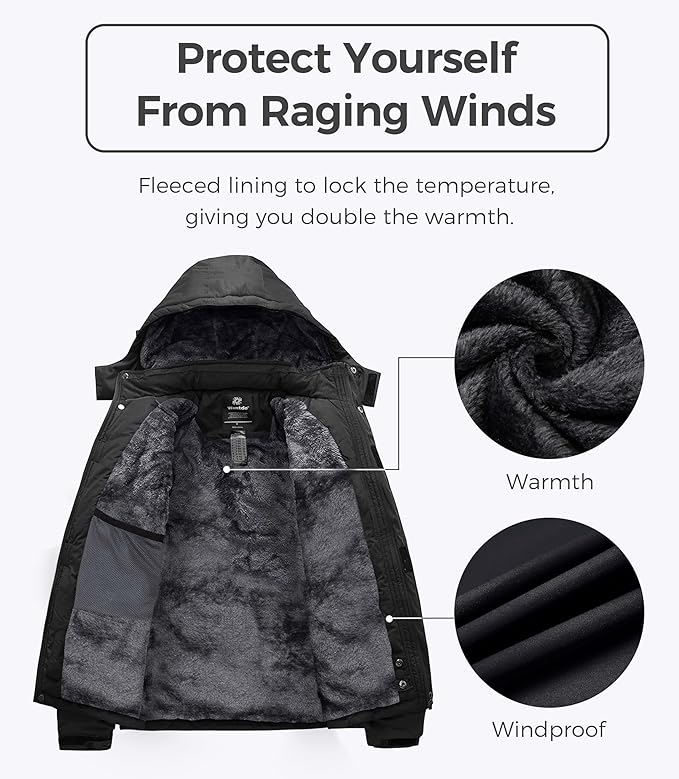 Jacket Fleece Lined Windproof Raincoat - Image 4