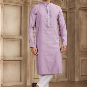 Purple color Art Silk Kurta Payjama